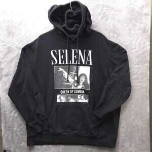 Selena Queen of Cumbia Graphic Hoodie Women's XL Black Long Sleeve Pockets